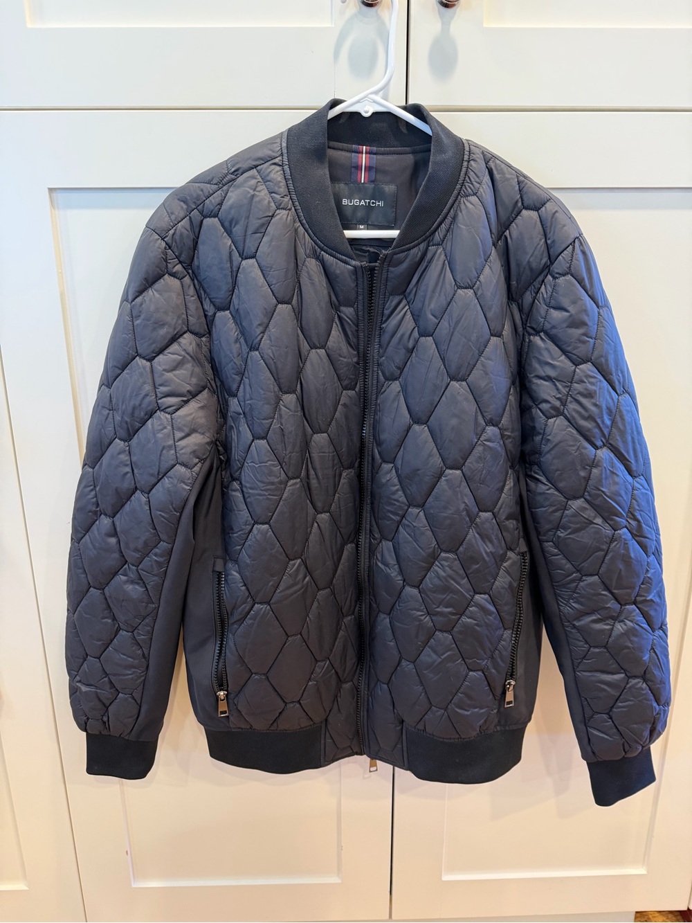 Bugatchi Quilted Bomber Jacket - Charcoal Gray